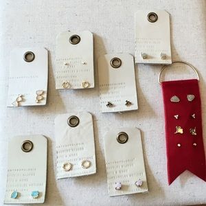 12 Pairs Anthropologie Stud Earrings